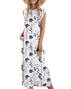 Vyla™ Casual Sleeveless Split Maxi Dress With Pockets