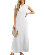 Vyla™ Casual Sleeveless Split Maxi Dress With Pockets