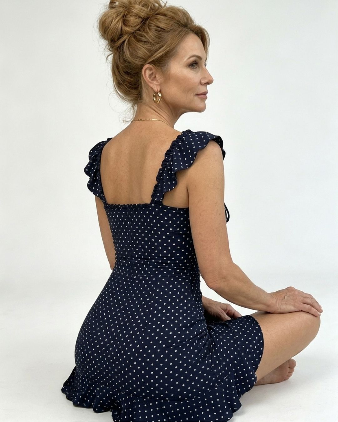 Vyla™ Front-Lace-Up Ruffled Waist-Cinched Slim-Fit Dress