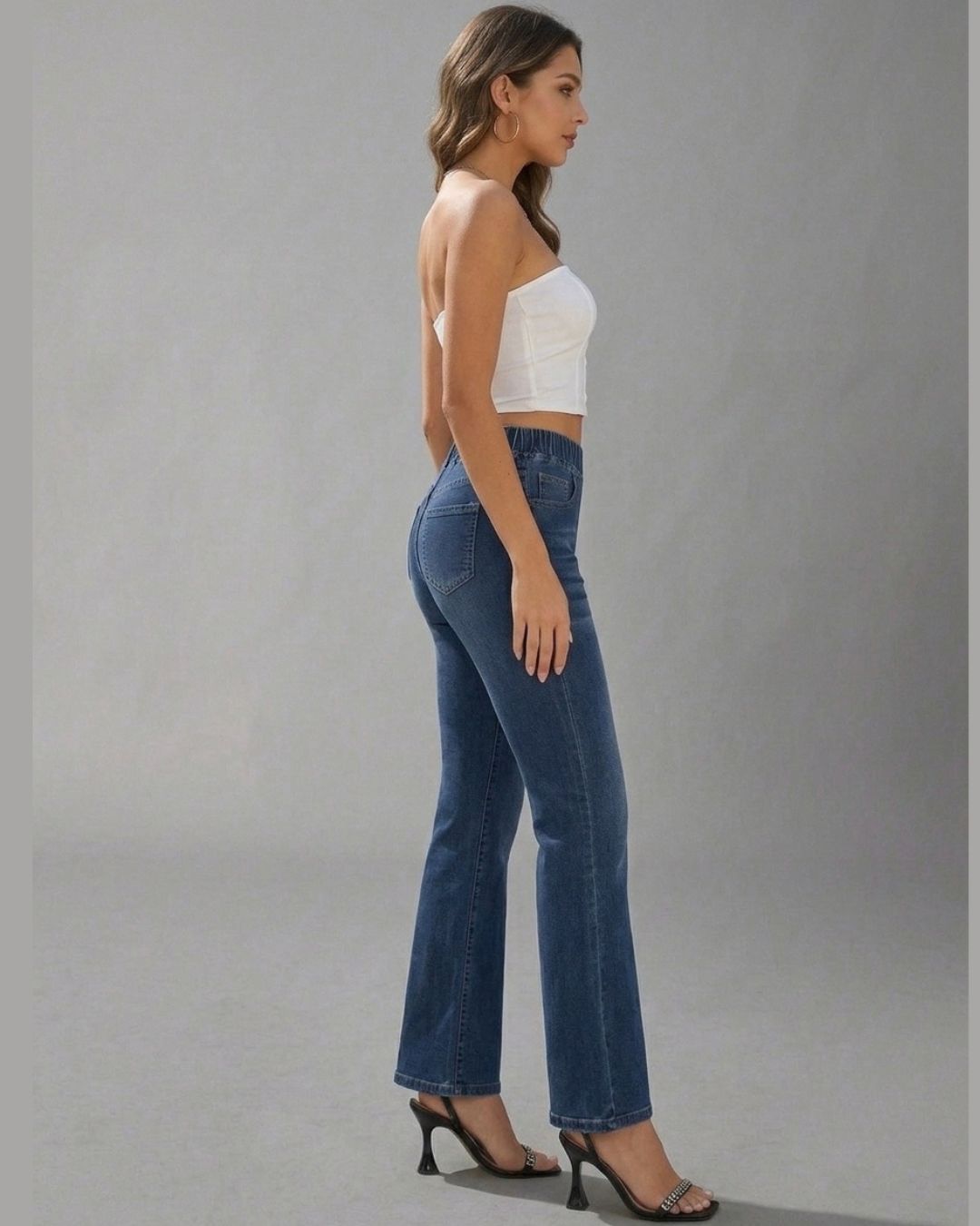 Vyla™ High Stretch Pull-On Slim Flare Jeans