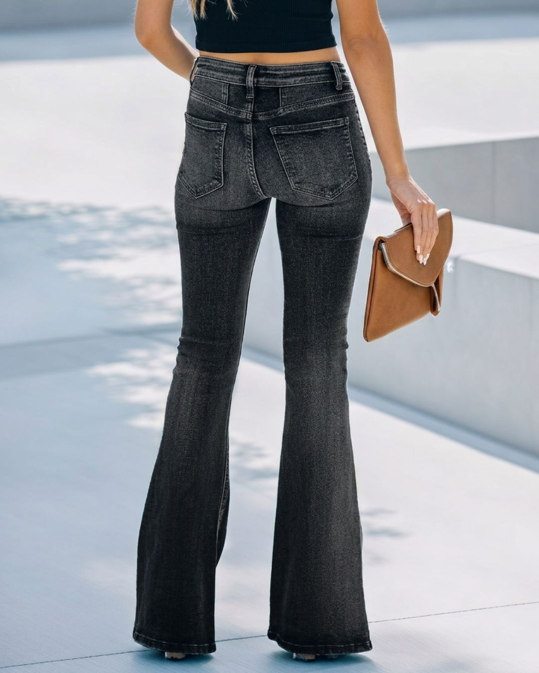 Vyla™ High-Waisted Washed Flare Jeans