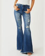 Vyla™ Distressed Stretch Flare Jeans