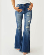 Vyla™ Distressed Stretch Flare Jeans