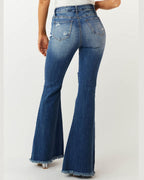 Vyla™ Distressed Stretch Flare Jeans