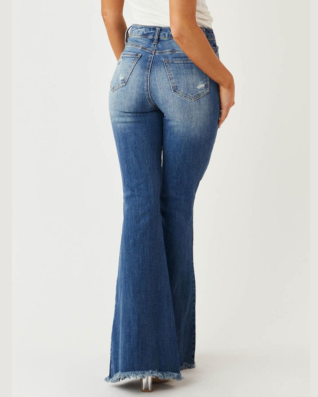 Vyla™ Distressed Stretch Flare Jeans