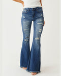 Vyla™ Distressed Stretch Flare Jeans