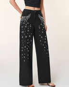 Vyla™ Beaded Detail Relaxed Straight-Leg Jeans