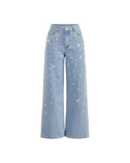 Vyla™ Beaded Detail Relaxed Straight-Leg Jeans