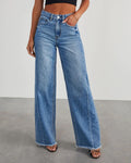 Vyla™ Loose Wide Leg Raw Hem Jeans