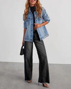Vyla™ Loose Wide Leg Raw Hem Jeans