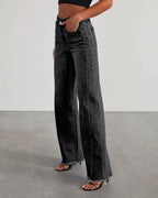 Vyla™ Loose Wide Leg Raw Hem Jeans