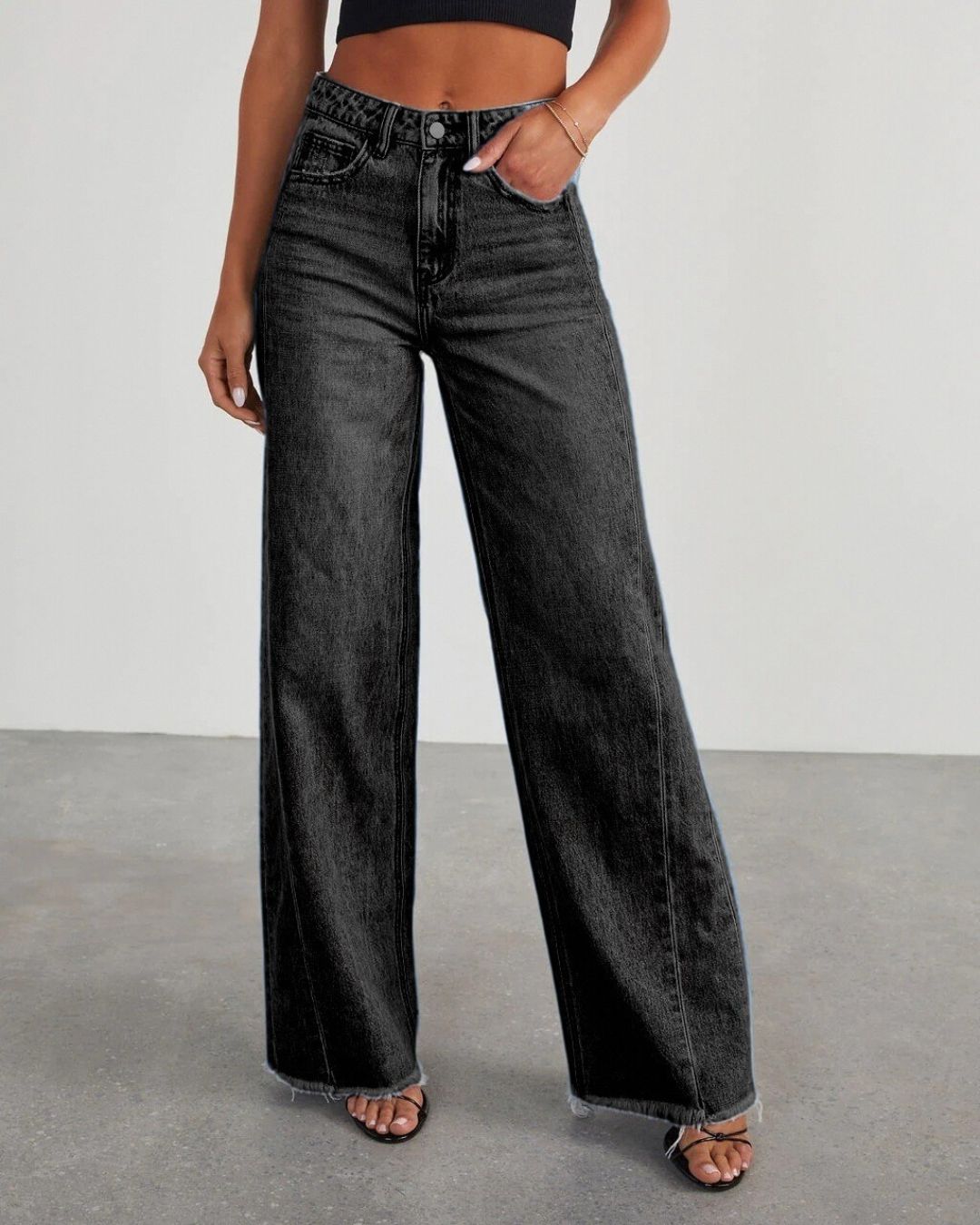 Vyla™ Loose Wide Leg Raw Hem Jeans