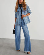 Vyla™ Loose Wide Leg Raw Hem Jeans