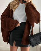 Vyla™ Oversized Lantern Sleeve Knit Cardigan Sweater