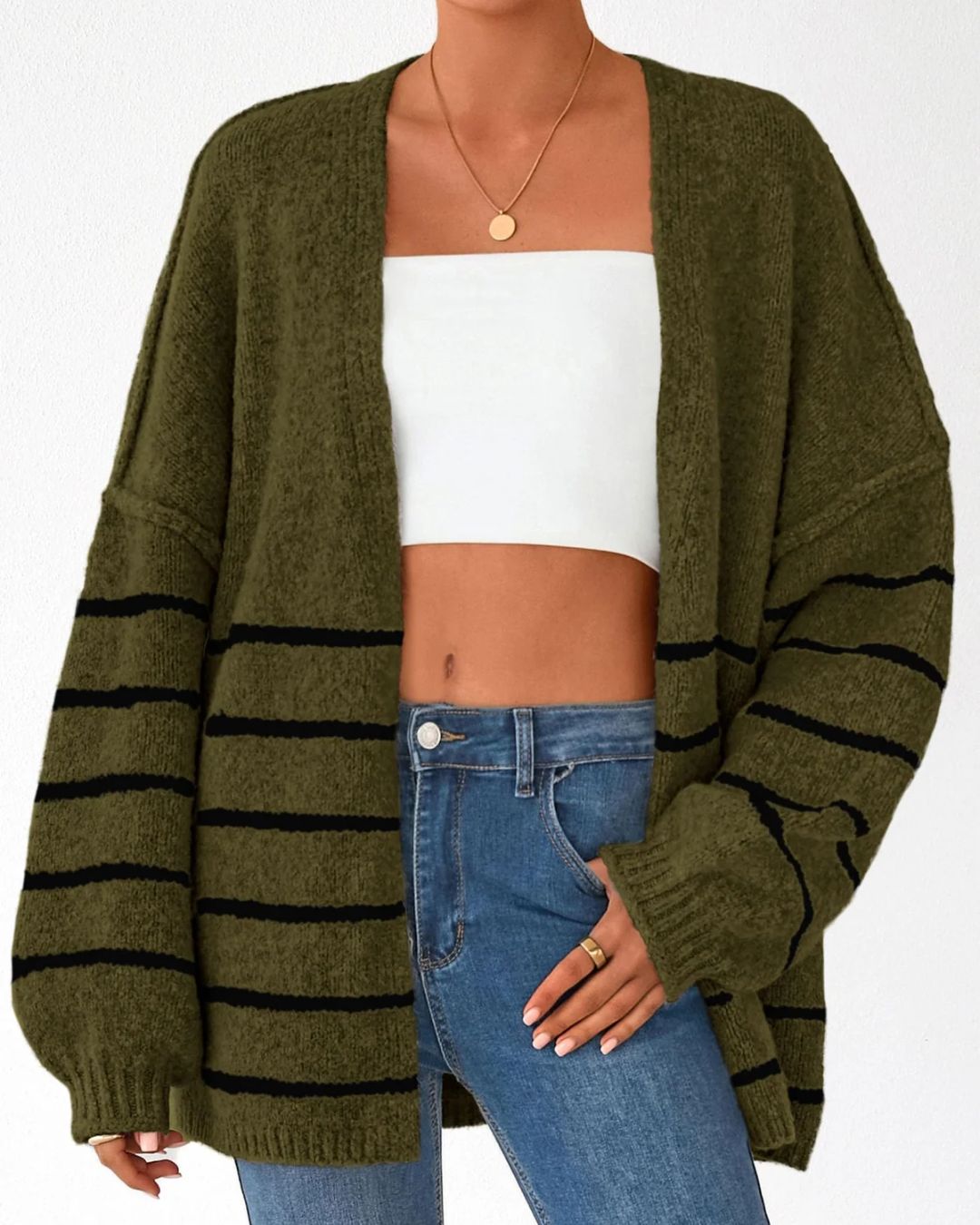 Vyla™ Oversized Lantern Sleeve Knit Cardigan Sweater