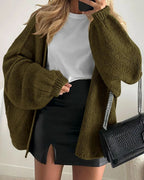 Vyla™ Oversized Lantern Sleeve Knit Cardigan Sweater