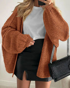 Vyla™ Oversized Lantern Sleeve Knit Cardigan Sweater
