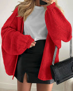 Vyla™ Oversized Lantern Sleeve Knit Cardigan Sweater