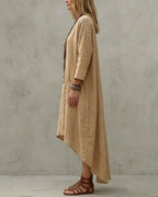 Vyla™ Relaxed V-Neck Asymmetrical Dress