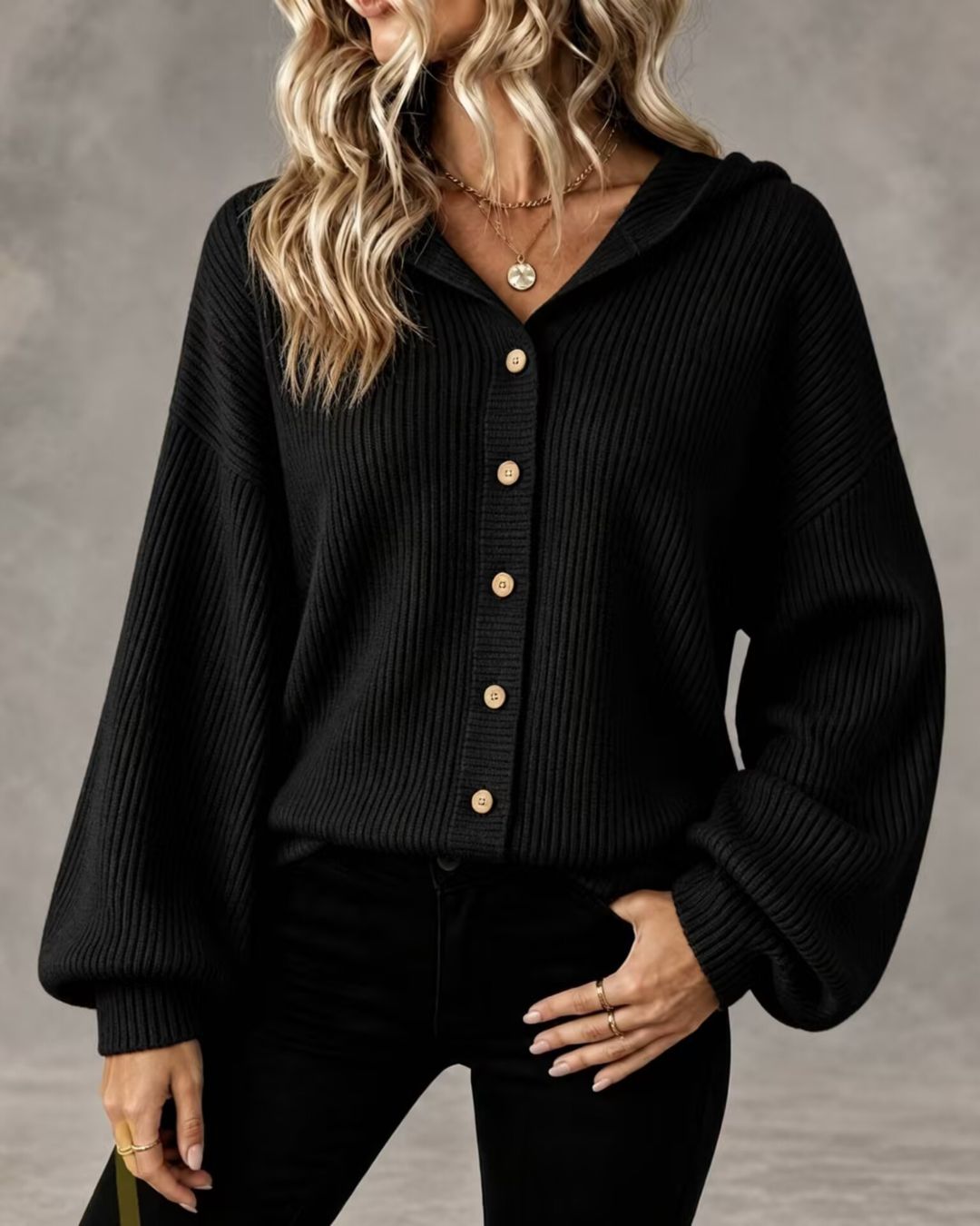 Vyla™ Hooded Corduroy Button-Up Jacket