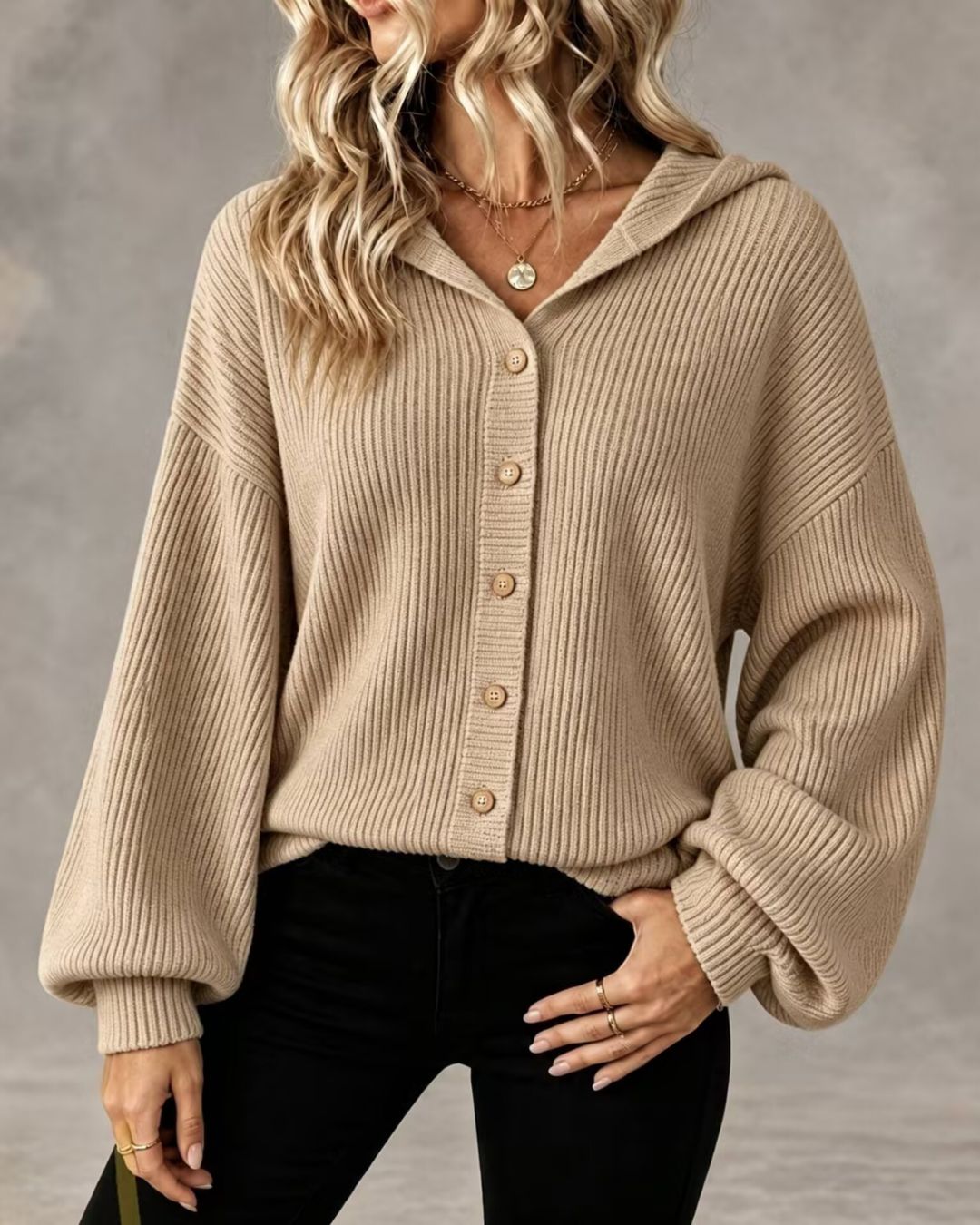 Vyla™ Hooded Corduroy Button-Up Jacket