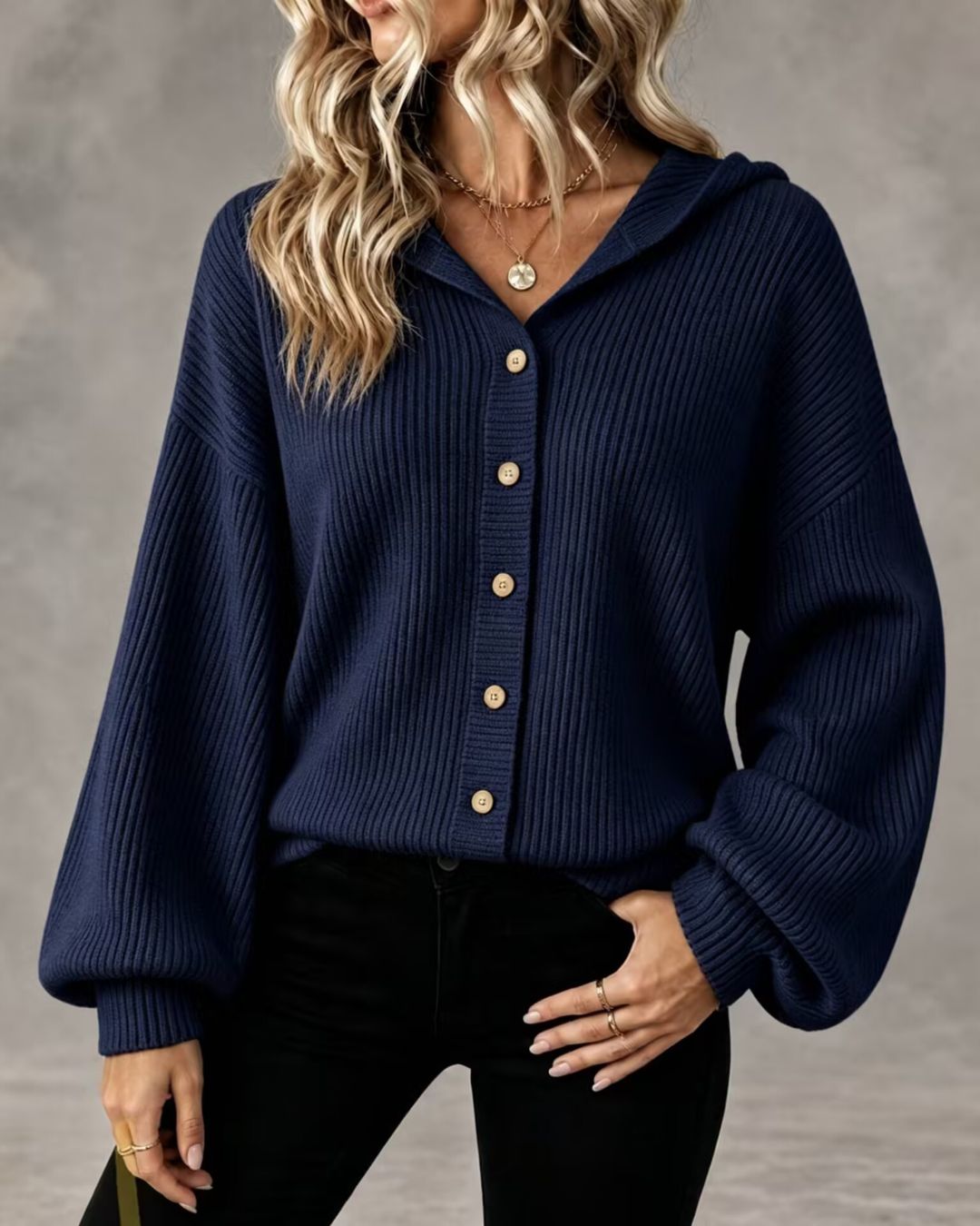 Vyla™ Hooded Corduroy Button-Up Jacket