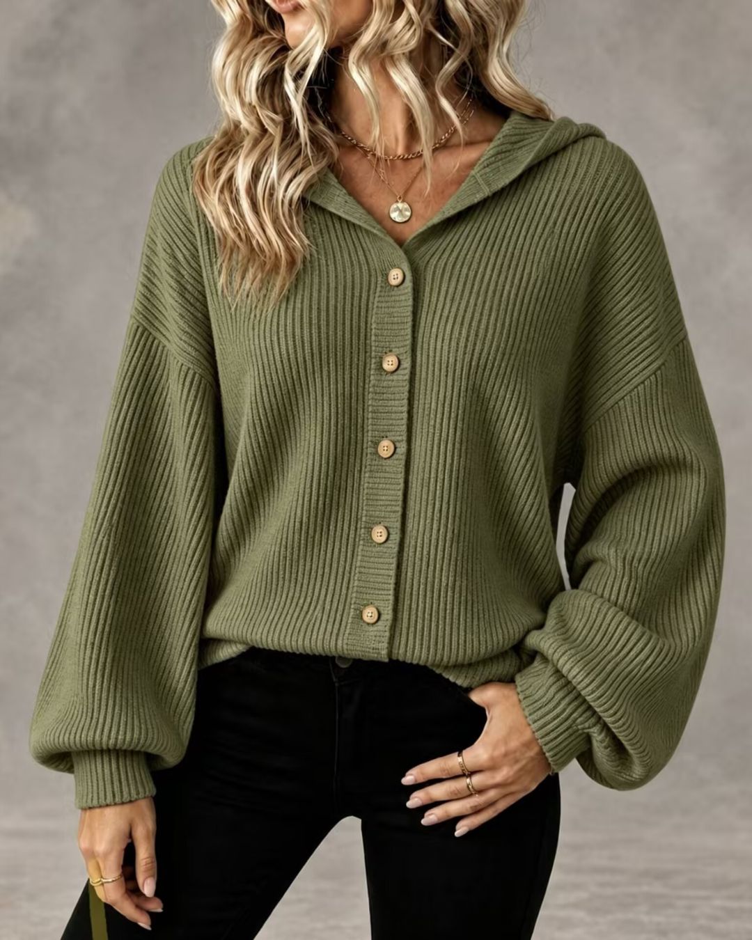 Vyla™ Hooded Corduroy Button-Up Jacket