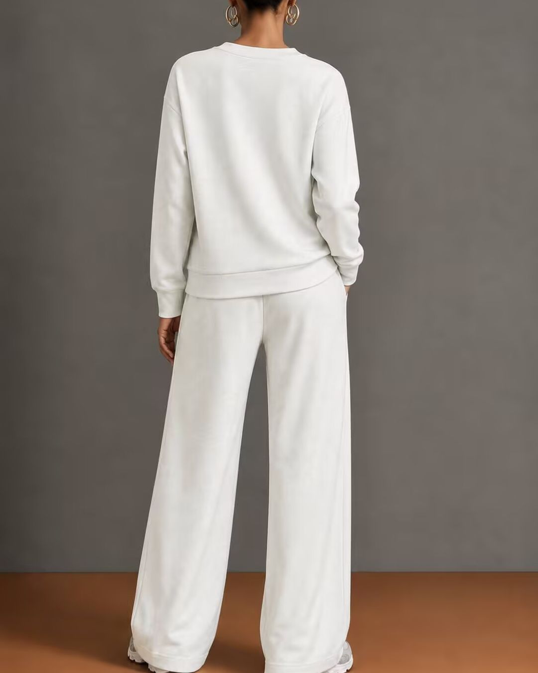 Vyla™ V-Neck One-Button Sweatshirt Set