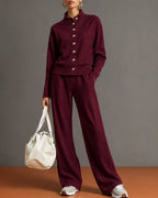 Vyla™ Button Cardigan & Wide-Leg Sweatpants Set