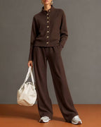 Vyla™ Button Cardigan & Wide-Leg Sweatpants Set