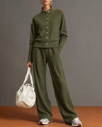 Vyla™ Button Cardigan & Wide-Leg Sweatpants Set