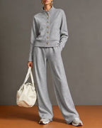 Vyla™ Button Cardigan & Wide-Leg Sweatpants Set