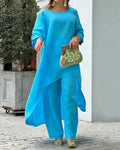 Vyla™ The Azure Breeze Asymmetrical Casual Set