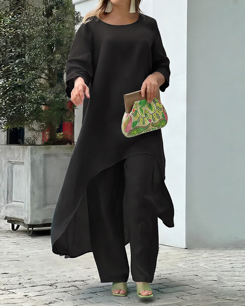Vyla™ The Azure Breeze Asymmetrical Casual Set