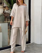 Vyla™ The Azure Breeze Asymmetrical Casual Set