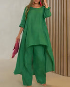 Vyla™ The Azure Breeze Asymmetrical Casual Set