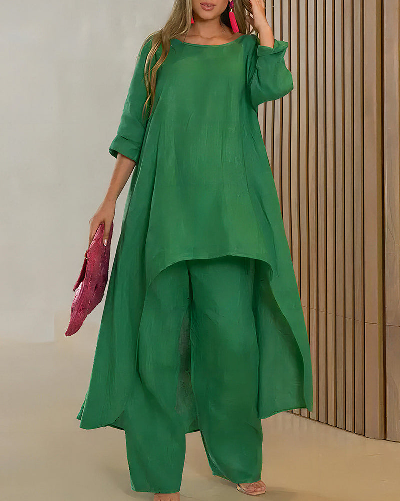 Vyla™ The Azure Breeze Asymmetrical Casual Set