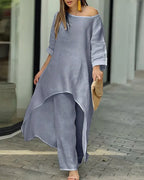 Vyla™ The Azure Breeze Asymmetrical Casual Set