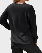 Vyla™ Casual V-Neck Long Sleeve Pullover Sweatshirt With Pocket