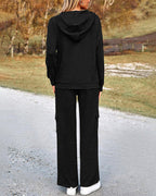 Vyla™ Casual 2-Piece Cargo Sweatsuit Set Hoodie and Pants