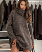 Vyla™ Turtleneck Knit Top & Lace Trim Dress Set