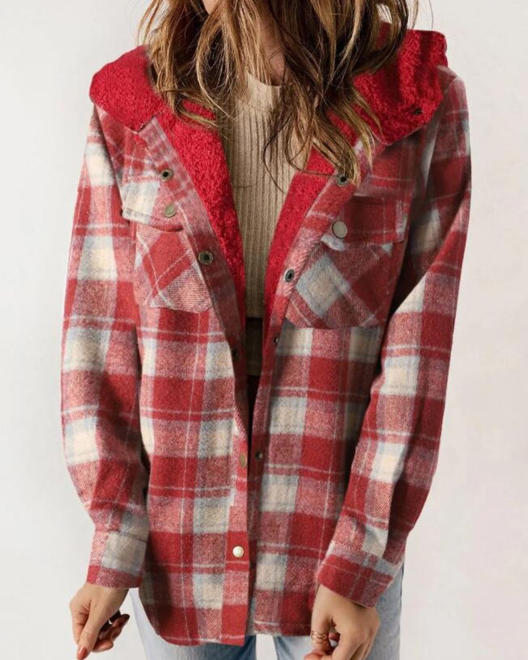 Vyla™ Fuzzy Hooded Pockets Jacket