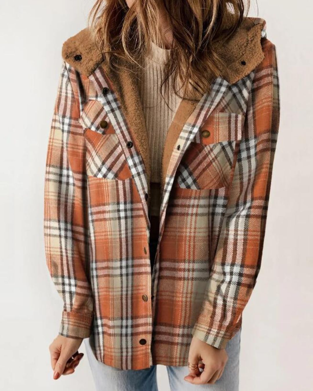Vyla™ Fuzzy Hooded Pockets Jacket