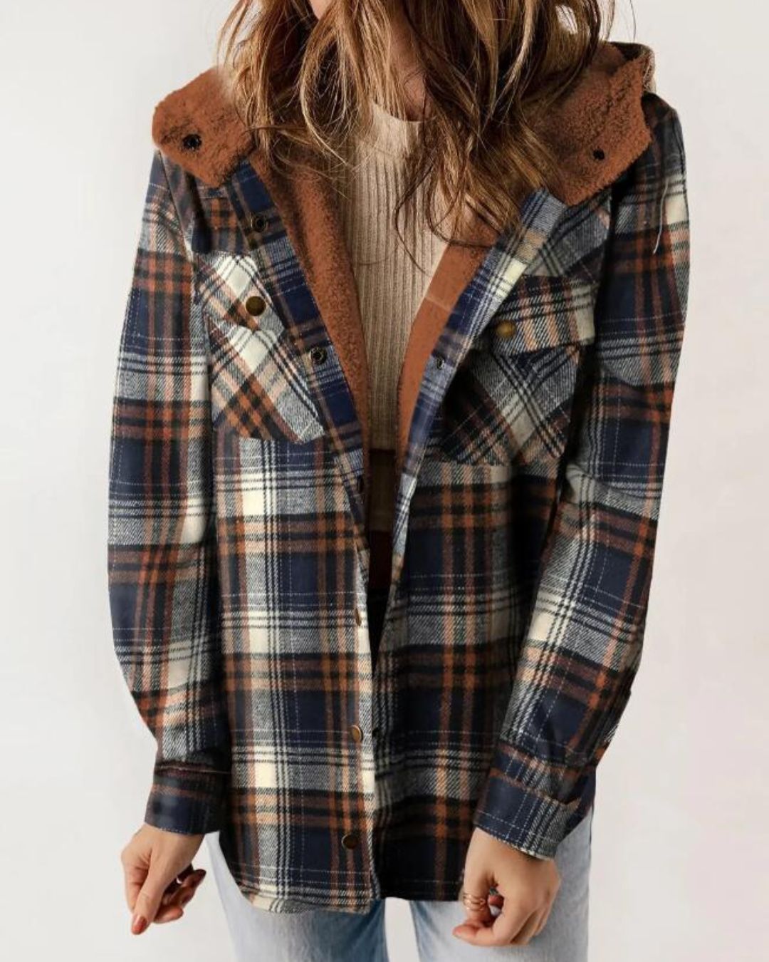 Vyla™ Fuzzy Hooded Pockets Jacket