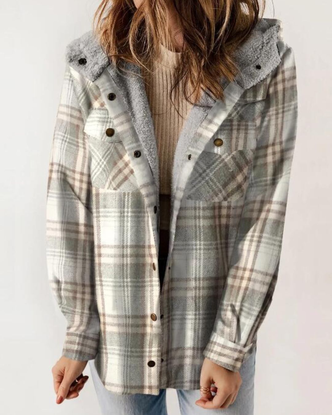 Vyla™ Fuzzy Hooded Pockets Jacket
