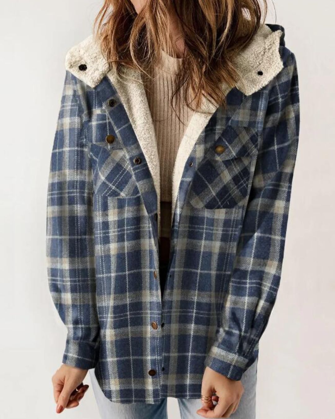 Vyla™ Fuzzy Hooded Pockets Jacket