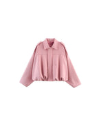 Vyla™ Batwing Sleeve Faux Suede Bomber Jacket