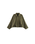 Vyla™ Batwing Sleeve Faux Suede Bomber Jacket