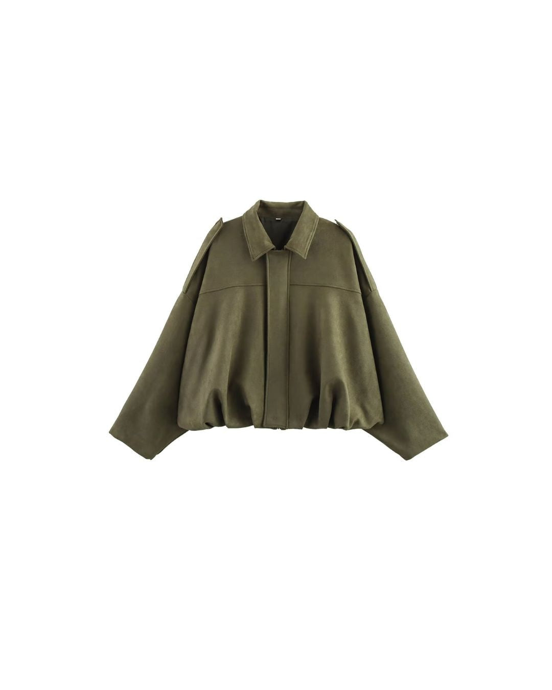 Vyla™ Batwing Sleeve Faux Suede Bomber Jacket