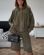 Vyla™ Batwing Sleeve Faux Suede Bomber Jacket
